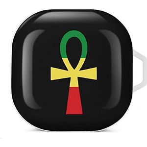 Rasta Ankh Rastafari Egyptische oordopjes hoesje compatibel met Samsung harde beschermhoes wit stijl