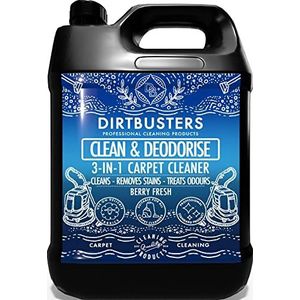 Dirtbusters Tapijtreiniger shampoo-oplossing, reinigen en ontgeuren, 3-in-1, reiniging, vlekverwijdering en geurbehandeling, bessen vers (5L)