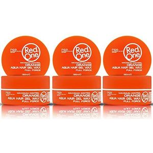 RedOne Haarstyling Wax Oranje 3x 150 ml | Edge Control | Ultra Hold | Gel Wax | Mannen & Vrouwen Haarwax | Meloen Geur | Maximale controle | 3 stuks