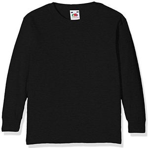 Fruit of the Loom - Longsleeve - Zwart - 5 Stuks - Kinder T-shirt