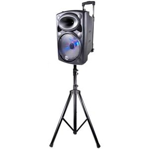 Mobiele luidspreker, 10 inch, 500 W, versterker met leds + voet
