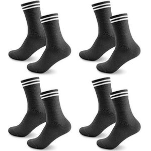 Smart Sir 4 paar sportsokken voor dames en heren, lange tennissokken in zwart en wit