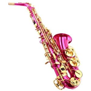 E Flat Altsaxofoon Instrument Full Body Gesneden Saxofoon Roze Rood