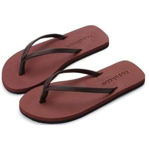 Doucheschoenen, Zomerse slippers for mannen en vrouwen - strand- en buitensandalen om op te schuiven(Red,38 EU)