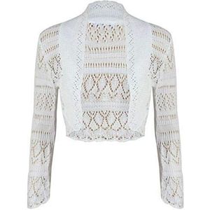 Fashion's eiland dames gehaakte open voorzijde Bolero Shrug Womens lange mouw gewas vest