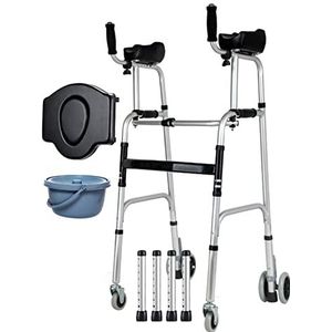 Opvouwbare rollator, in hoogte verstelbare aluminium loophulp voor senioren met een handicap afneembare armleuning hulpmiddelen voor wandelaars, K Star of Light