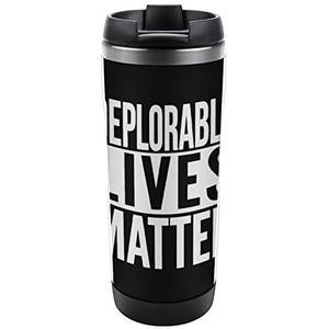 Deplorable Lives Matter Koffiekopjes Met Deksels Roestvrij Staal Dubbelwandige Reizen Koffie Mok Verwijderbare Dranken Tumbler