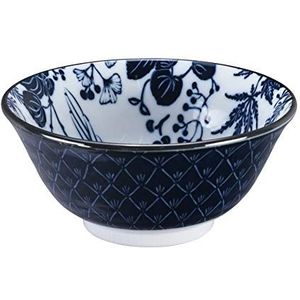 TOKYO design studio Blauw/witte kom Kranich – Flora Japonica – 14,8 x 7 cm 500 ml