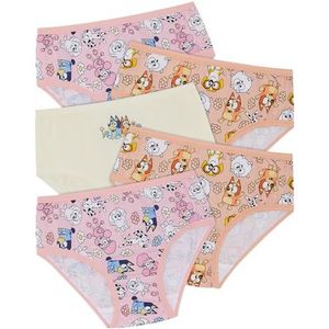 Bluey Five Pack Meisjes 100% Katoen Bingo Slips, Meerkleurig, 4-5 jaar