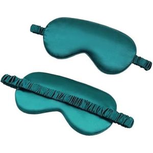 Zijde slaapmasker, Zijden slaapmaskers for de ogen 3D geïmiteerd zijden slaapmasker Draagbare oogschaduwhoes(Dark Green)