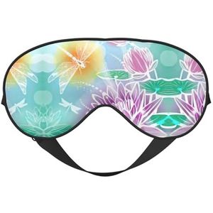 Lotus en Dragonfly Slaap Eye Mas Bijgewerkt Ontwerp Licht Blokkerende Night Eye Blinder Mannen Vrouwen Shift Werk Reizen