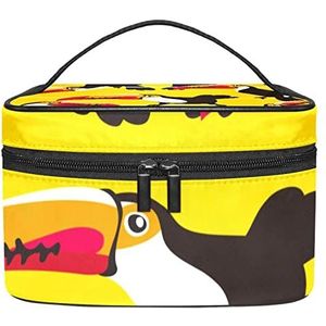 Vogel make-up organizer tas, reismake-up tas organizer case draagbare cosmetische tas voor vrouwen en meisjes toiletartikelen, Meerkleurig, 22.5x15x13.8cm/8.9x5.9x5.4in