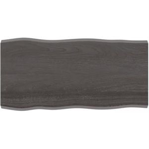 SMTSEC Tafelblad Donkergrijs 100x50x(2-4) cm Behandeld Massief Hout Live Edge