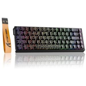 ATTACK SHARK X68MAX HE Rapid Trigger Wired Aluminium Gaming Toetsenbord met Magnetische Schakelaars, 0.005 mm RT-nauwkeurigheid, Verstelbare Actuatie, 8000Hz, 0,08 ms Latency, RGB (Zwarte Contouren)