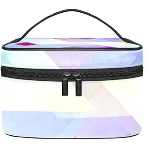 Abstracte kleurrijke make-up organizer tas, reismake-up tas organizer case draagbare cosmetische tas voor vrouwen en meisjes toiletartikelen, Meerkleurig, 22.5x15x13.8cm/8.9x5.9x5.4in