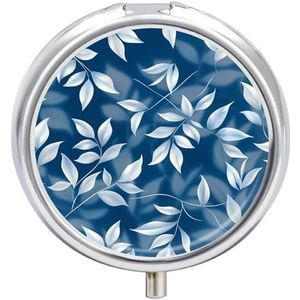 Pillendoosje Reizen Pil Organizer Blad Gradiënt Effect Gedrukt Leuke Pillendoos Handige Pillendoos Geschikt om in zakken en zakken te worden geplaatst