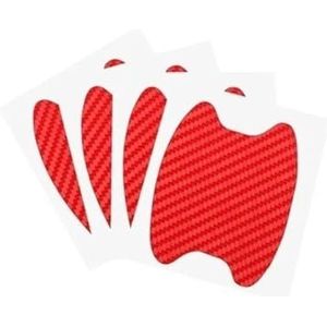 Auto-accessoires Autodeursticker Koolstofvezel Krasbestendige Hoes Autohandgreepbeschermingsfolie Exterieur Styling 4 Stuks/set(4PC Red)