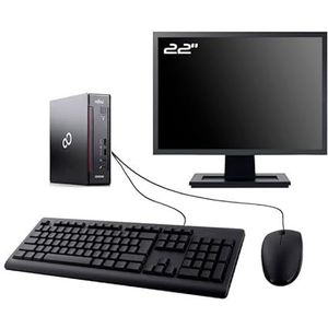 PC Fujitsu Q956 Mini Tiny display 22 inch Intel I3-6100T RAM 32 GB SSD 960 GB W11 WiFi (gereviseerd)