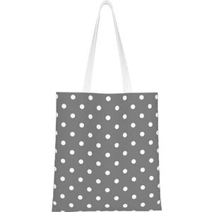 Wykjtwo Grijze Witte Stippen, Tote Bag Canvas Tas Winkelen Handtas Kruidenier Tassen, Multifunctionele Canvas Schoudertassen, zoals afgebeeld, Eén maat