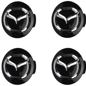 4 stuks Car Center Hub Caps voor Mazda CX-3 2018-2023 56mm Car Center Hub Caps Wieldoppen Stickers Vervanging, B