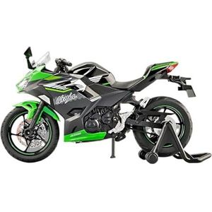 wenjiang Voor 1:12 Ninja 400 motorfiets model - een gesimuleerde legering locomotief speelgoed beeldje een geweldig cadeau voor jongens (zwart)