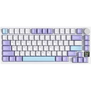 ATTACK SHARK X820 Ultra Draadloos Mechanisch Toetsenbord met TFT Smart Display & Knop, 75% Hot Swappable Gaming Toetsenbord, BT/2.4G/USB-C, RGB South Facing LED, PBT Keycaps (Wit - Gift Switch)