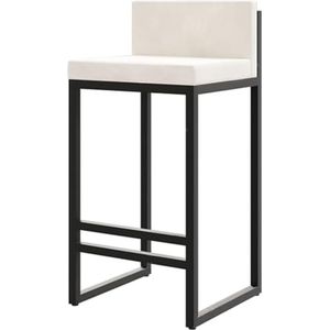 Bistrokruk Barkrukken Barkruk Fluwelen Barkrukken Zwart Ijzeren Barstoel Hoge Kruk Voor Restaurants Eetkamerstoel Barstoelen(White,65cm/25.6"")