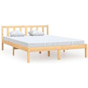 vidaXL Bedframe massief grenenhout 140x200 cm, bed frame, bed, 1-persoonsbed, bed frames, bedden, 1-persoonsbedden, eenpersoons bed