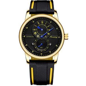 Bolyte Nieuwe Ontwerp Siliconen Horloge Automatische Mechanische Horloge Voor Mannen Sport Horloge Geschenken Voor Mannen, Goud Zwart, riem