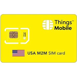 SIM Card M2M STATI UNITI - Things Mobile met wereldwijd afdekking en GSM/2G/3G/4G LTE multifunctioneel netwerk zonder vaste kosten en concurrerende voordelen, met € 10 incl. creditcard.