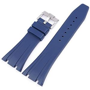 26 mm siliconen riem geschikt for Ap Butterfly gesp horloge band camouflage rubberen armband geschikt for audemars en piguet 15400/26470/15703 (Color : Blue, Size : 26mm)