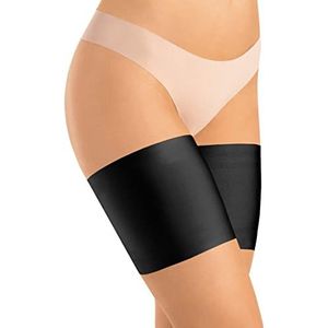 OVISSA Dijbeenbanden flexibele anti-schaafband op de dijen met een satijnen voering, afslankbanden onzichtbaar onder kleding, anti-wrijvingstrips, onmisbaar voor elke vrouw TS500, Zwart, XL