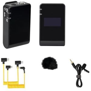 Draadloos Microfoonsysteem For Vlog Video DSLR Smartphone Interviewopname(Black)