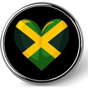 Hartvormige Jamaicaanse Vlag Ronde Broche Pin Voor Mannen Vrouwen Aangepaste Badge Knop Kraag Pin Voor Jassen Shirts Rugzakken