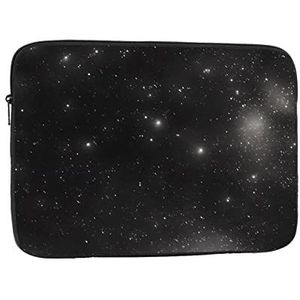 Zwart-wit Galaxy draagbare laptopbinnenzak - gemaakt van Oxford-doek met hoge dichtheid, zakelijke kantoorbenodigdheden voor mannen en vrouwen. 30 cm