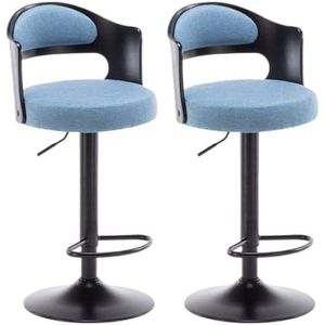 Bistrokruk Barkrukken Barkruk Draaibare Barkrukken Set Van 2 Moderne Barstoel Linnen Zitkussen Barkruk Verstelbare Hoge Kruk Keuken Woonkamer Barstoelen(Grey)