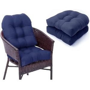 Stoelkussenset Van 2, Fauteuilkussen Rugleuning Zitkussen 48x48 Cm, Zitkussen Geschikt For Buitengebruik, Comfortabel Zitkussen For Tuinmeubelen Of Stoel Stoelkussens(Color:Blue)