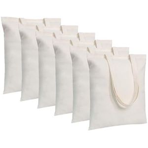 MR.R sublimatie blanks 6 stuks 14''X16'' beige herbruikbare canvas draagtas, lichtgewicht boodschappentas, cadeautassen, boektassen voor warmteoverdracht afdrukken