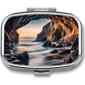 Sea Travel Pill Organizer Een Dagelijkse Pillendoos voor Supplementen 2 Compartimenten Pillenetui Handig voor het meenemen en bewaren van medicijnen doos