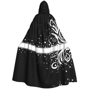 WURTON Bloem Swirl Print Halloween Wizards Hooded Gown Mantel Kerst Hoodie Mantel Cosplay Voor Vrouwen Mannen