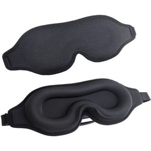 3D Block Out Light Sleeping Eye Mask Memory Foam Zijde Slaapmasker Vrouwen Mannen voor Ogen Slaap Masker Oogschaduw Blinddoek Slaap Hulp (Zwart2)