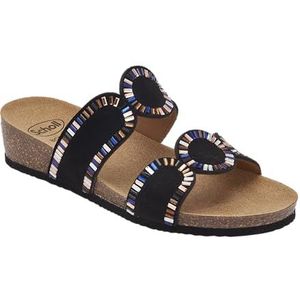 Scholl, Damessandalen met dubbele band, Zwart, 35 EU