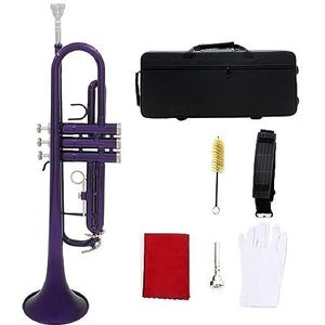 beginners trompet Trompet B-vlakke Koperen Buis, Professioneel Instapinstrument Om Mee Te Spelen (Color : Purple)