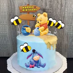 Cupcake toppers, tandenstokers, vlaggen, 8 stuks, Winnie de Poeh cupcake-toppers, decoraties voor kinderen, verjaardag, bruiloften, douches, bruiloft, feestbenodigdheden, decoratie gunsten