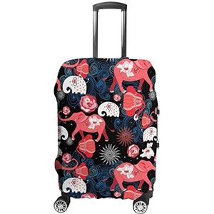 Rode olifanten print reisbagage cover wasbare koffer beschermer past 19-32 inch bagage