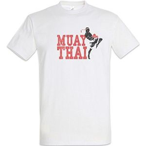 Urban Backwoods Muay Thai Fighter Heren T-Shirt Wit Maat M