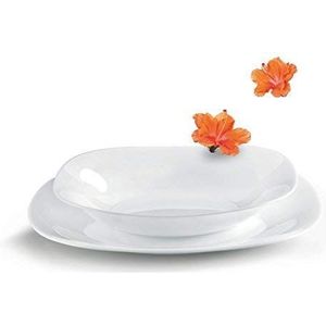Bormioli Rocco Parma 18 vierkante opaal wit servies set - 6 sets servies eetkamer borden & schalen