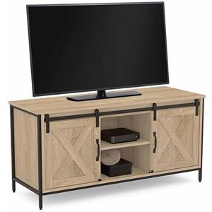 IDMarket - TV-kast 113 cm 2 schuifdeuren Quebec industrieel design