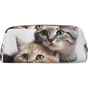 Katten make-up tas lederen etui reizen toilettas cosmetische tas dagelijkse opbergtas voor vrouwen, Goud, Eén maat, Tas Organizer