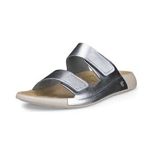 ECCO Cozmo 2.0 Two Band Slide Sandaal voor dames, Puur Zilver Metallic, 8/8.5 UK